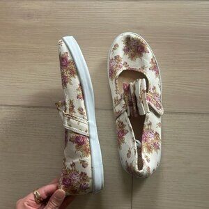 Janie and jack Floral Canvas Slip-On Sneakers kids size 5